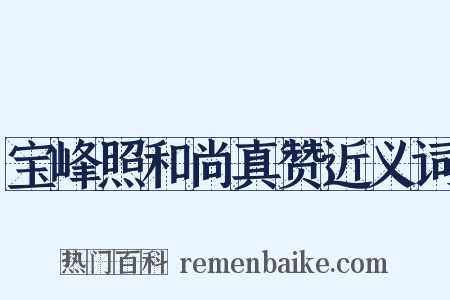 宝峰照和尚真赞近义词是什么意思的图片